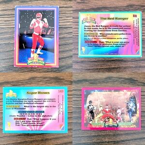 Lot of 11 Vintage 90s Power Rangers Trading Cards Memorabilia Nostalgia Unisex